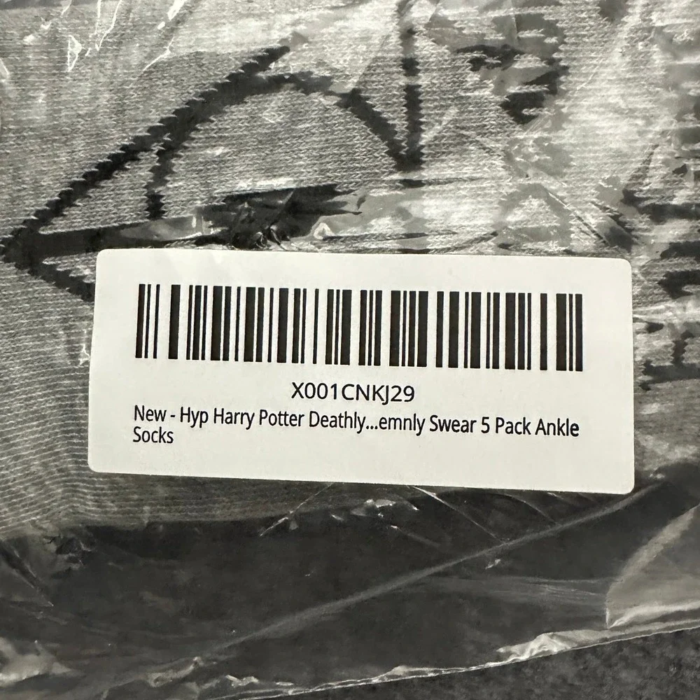 Harry Potter Ankle‎ Socks Women's 4-10 Gray Black 5 Pack Brand New
